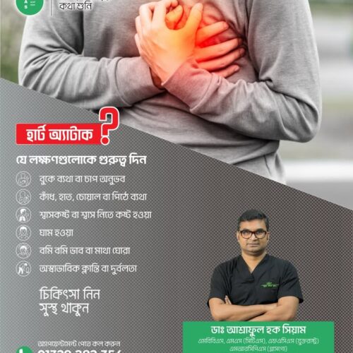 বুকে চাপ বা ব্যথা, শ্বাসকষ্ট, অতিরিক্ত ঘাম, অস্বস্তি কিংবা অস্বাভাবিক ক্লান্তি,