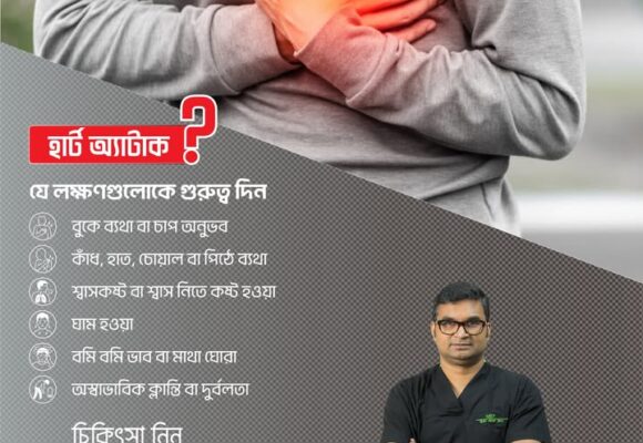 বুকে চাপ বা ব্যথা, শ্বাসকষ্ট, অতিরিক্ত ঘাম, অস্বস্তি কিংবা অস্বাভাবিক ক্লান্তি,